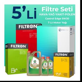 Filtron BMW 7.50 Dizel xDrive Castrol Motor Yağlı 2012-2015 5'li Filtre Bakım Seti