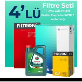 Filtron Citroen C4 Cactus 1.2 Benzinli Castrol Motor Yağlı 2014-2021 4'lü Filtre Bakım Seti