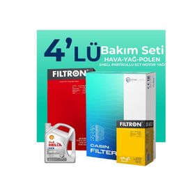 Filtron Citroen C4 X 1.2 Benzinli Shell Motor Yağlı 2022-2024 4'lü Filtre Bakım Seti