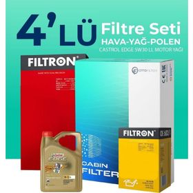 Filtron Citroen C4 X 1.5 Dizel Castrol Motor Yağlı 2022-2024 4'lü Filtre Bakım Seti