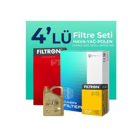 Filtron Citroen DS4 1.2 Benzinli Castrol Motor Yağlı 2022-2024 4'lü Filtre Bakım Seti