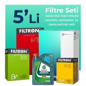 Filtron Citroen Jumper 2.0 Blue HDi Dizel Castrol Motor Yağlı 2015-2020 5'li Filtre Bakım Seti