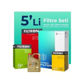 Filtron Citroen Jumper 2.2 Blue HDi Dizel Castrol Motor Yağlı 2019-2024 5'li Filtre Bakım Seti