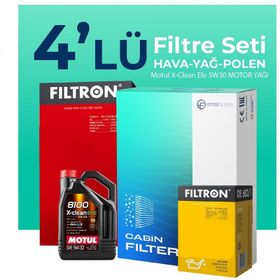 Filtron Dacia Duster 1.6 Benzinli Motul Motor Yağlı 2018-2022 4'lü Filtre Bakım Seti