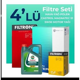 Filtron Fiat 500L 1.3 Dizel Castrol Motor Yağlı 2009-2018 4'lü Filtre Bakım Seti
