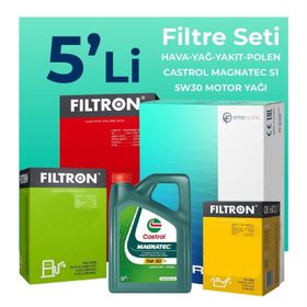 Filtron Fiat Doblo 1.6 Dizel Castrol Motor Yağlı 2010-2015 5'li Filtre Bakım Seti