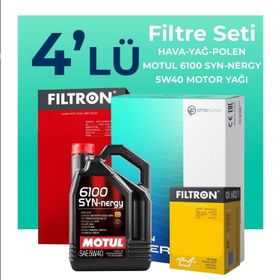 Filtron Fiat Egea 1.4 Benzin Motul Motor Yağlı 2015-2024 4'lü Filtre Bakım Seti