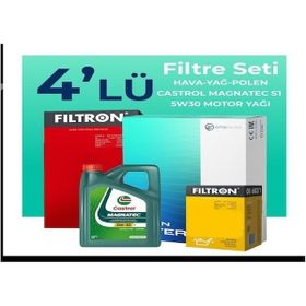 Filtron Fiat Linea 1.3 Dizel Castrol Motor Yağlı Euro 5 2009-2017 4'lü Filtre Bakım Seti