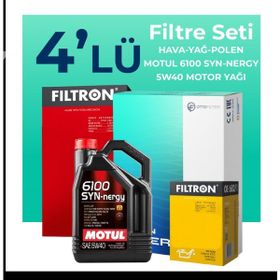 Filtron Fiat Linea 1.4 T-Jet Benzin Motul Motor Yağlı 2009-2017 4'lü Filtre Bakım Seti