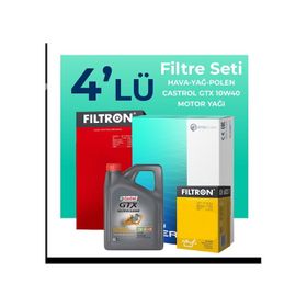 Filtron Fiat Punto 1.4 Benzinli Castrol Motor Yağlı 2005-2011 4'lü Filtre Bakım Seti