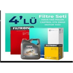 Filtron Fiat Sedici 1.6 Benzin Castrol Motor Yağlı 2005-2009 4'lü Filtre Bakım Seti