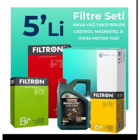 Filtron Ford C-Max 1.5 Dizel Castrol Motor Yağlı 2015-2019 5'li Filtre Bakım Seti