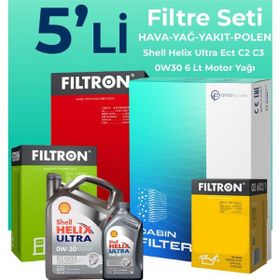 Filtron Ford Connect 1.5 Dizel Shell Motor Yağlı 2013-2019 5'li Filtre Bakım Seti