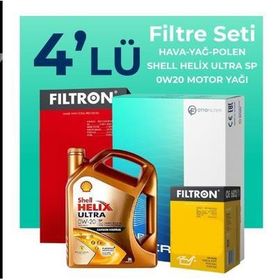 Filtron Ford Fiesta 1.0 Benzin Shell Motor Yağlı 2017-2020 4'lü Filtre Bakım Seti