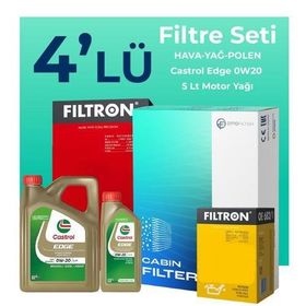 Filtron Ford Focus 1.0 Benzin Castrol Motor Yağlı 2012-2017 4'lü Filtre Bakım Seti