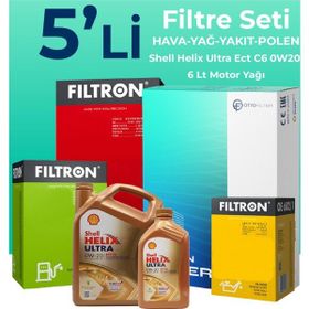Filtron Ford Kuga 1.5 Dizel Otomatik Shell Motor Yağlı 2019-2023 5'li Filtre Bakım Seti