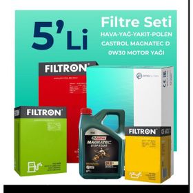 Filtron Ford Tourneo Custom 2.0 Dizel Castrol Motor Yağlı 2015-2023 5'li Filtre Bakım Seti