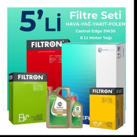 Filtron Honda CR-V 2.2 Dizel Castrol Motor Yağlı 2006-2011 5'li Filtre Bakım Seti