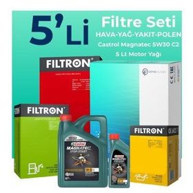 Filtron Hyundai Elantra 1.6 Dizel Castrol Motor Yağlı 2015-2020 5'li Filtre Bakım Seti