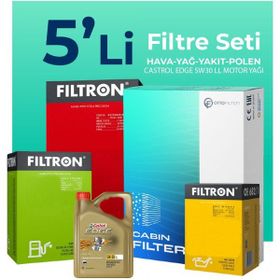 Filtron Isuzu D-Max 1.9 Castrol Motor Yağlı Filtre 2017-2023 5'li Filtre Bakım Seti