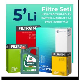 Filtron Isuzu D-Max 1.9 Castrol Motor Yağlı Filtre 2017-2023 5'li Filtre Bakım Seti