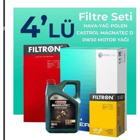 Filtron Jaguar XF 2.0 Dizel Castrol Motor Yağlı 2015-2020 4'lü Filtre Bakım Seti
