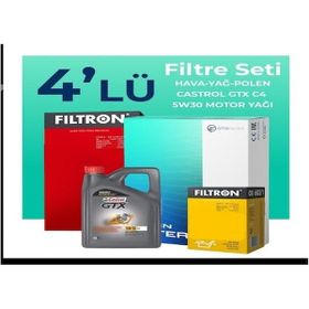 Filtron Jeep Grand Cherokee 4.7 Castrol Motor Yağlı 1998-2006 4'lü Filtre Bakım Seti