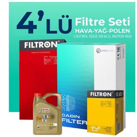 Filtron Kia Rio 1.2 MPI Castrol Motor Yağlı 2017-2022 4'lü Filtre Bakım Seti