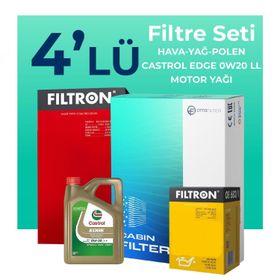 Filtron Land Rover Evoque 1.5 Benzinli Castrol Motor Yağlı 2020-2023 4'lü Filtre Bakım Seti