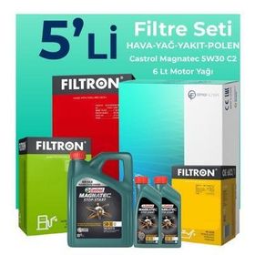Filtron Land Rover Freelander 2.2 Castrol Motor Yağlı 2006-2014 5'li Filtre Bakım Seti