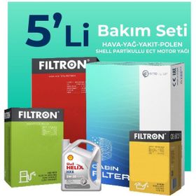 Filtron Mitsubishi L200 2.5 Dizel Shell Motor Yağlı 2008-2015 5'li Filtre Bakım Seti