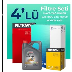 Filtron Nissan Almera 1.5 Castrol Motor Yağlı 2001-2008 4'lü Filtre Bakım Seti