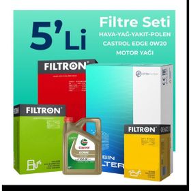 Filtron Opel Insignia 1.5 Dizel Castrol Motor Yağlı 2018-2023 5'li Filtre Bakım Seti