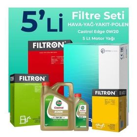 Filtron Opel Insignia 1.5 Dizel Castrol Motor Yağlı 2018-2023 5'li Filtre Bakım Seti