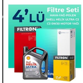 Filtron Peugeot 2008 1.2 VTİ Shell Motor Yağlı 2013-2018 4'lü Filtre Bakım Seti