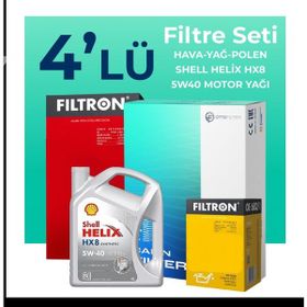 Filtron Renault Captur 0.9 TCe Shell Motor Yağlı 2013-2019 4'lü Filtre Bakım Seti