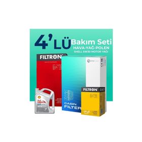 Filtron Renault Captur 1.2 TCE Shell Motor Yağlı 2013-2019 4'lü Filtre Bakım Seti