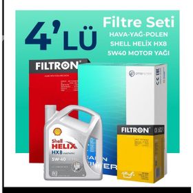 Filtron Renault Clio 0.9 TCE Shell Motor Yağlı 2014-2021 4'lü Filtre Bakım Seti