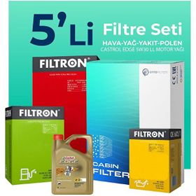 Filtron Renault Megane 2 1.5 Dizel Castrol Motor Yağlı 2002-2010 5'li Filtre Bakım Seti