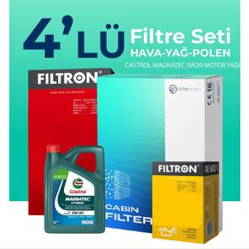 Filtron Skoda Karoq 1.0 TSI Castrol Motor Yağlı 2017-2019 4'lü Filtre Bakım Seti