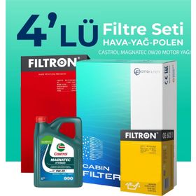 Filtron Suzuki Splash 1.2 Castrol Motor Yağlı 2010-2013 4'lü Filtre Bakım Seti