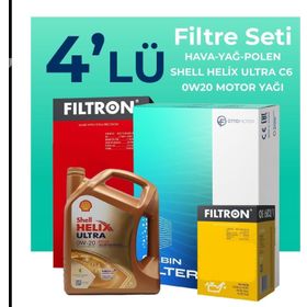 Filtron Volvo S60 1.5 Benzin Shell Motor Yağlı 2015-2018 4'lü Filtre Bakım Seti