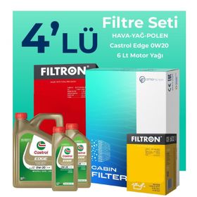 Filtron Volvo S90 2.0 D4 Dizel Castrol Motor Yağlı 2016-2018 4'lü Filtre Bakım Seti