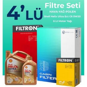 Filtron Volvo V90 2.0 D5 Dizel Shell Motor Yağlı 2018-2020 4'lü Filtre Bakım Seti