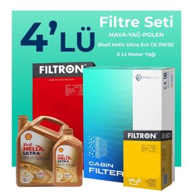 Filtron Volvo XC60 D4 2.0 Dizel Shell Motor Yağlı 2017-2019 4'lü Filtre Bakım Seti