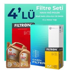 Filtron Volvo XC60 D4 2.0 Dizel Shell Motor Yağlı 2017-2019 4'lü Filtre Bakım Seti