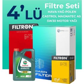Filtron VW Jetta 1.2 TSI Castrol Motor Yağlı 2011-2015 4'lü Filtre Bakım Seti