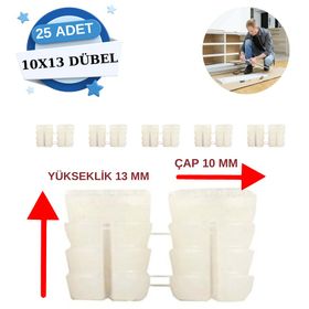 Fimax 10 mm 13 mm 25 Adet Minifiksler için Plastik Şerit Dübel