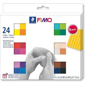 Fimo 8023 C24-1 Soft Multi Pack 25 gr 24 Blok Basic Colours Ana Renkler Modelleme Kili