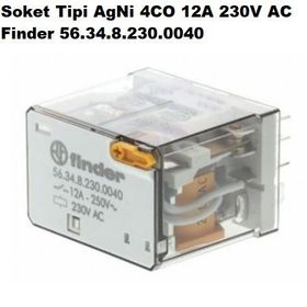 Finder 56.34.8.230.0040 4CO 12A 230V AC Minyatür Güç Rölesi